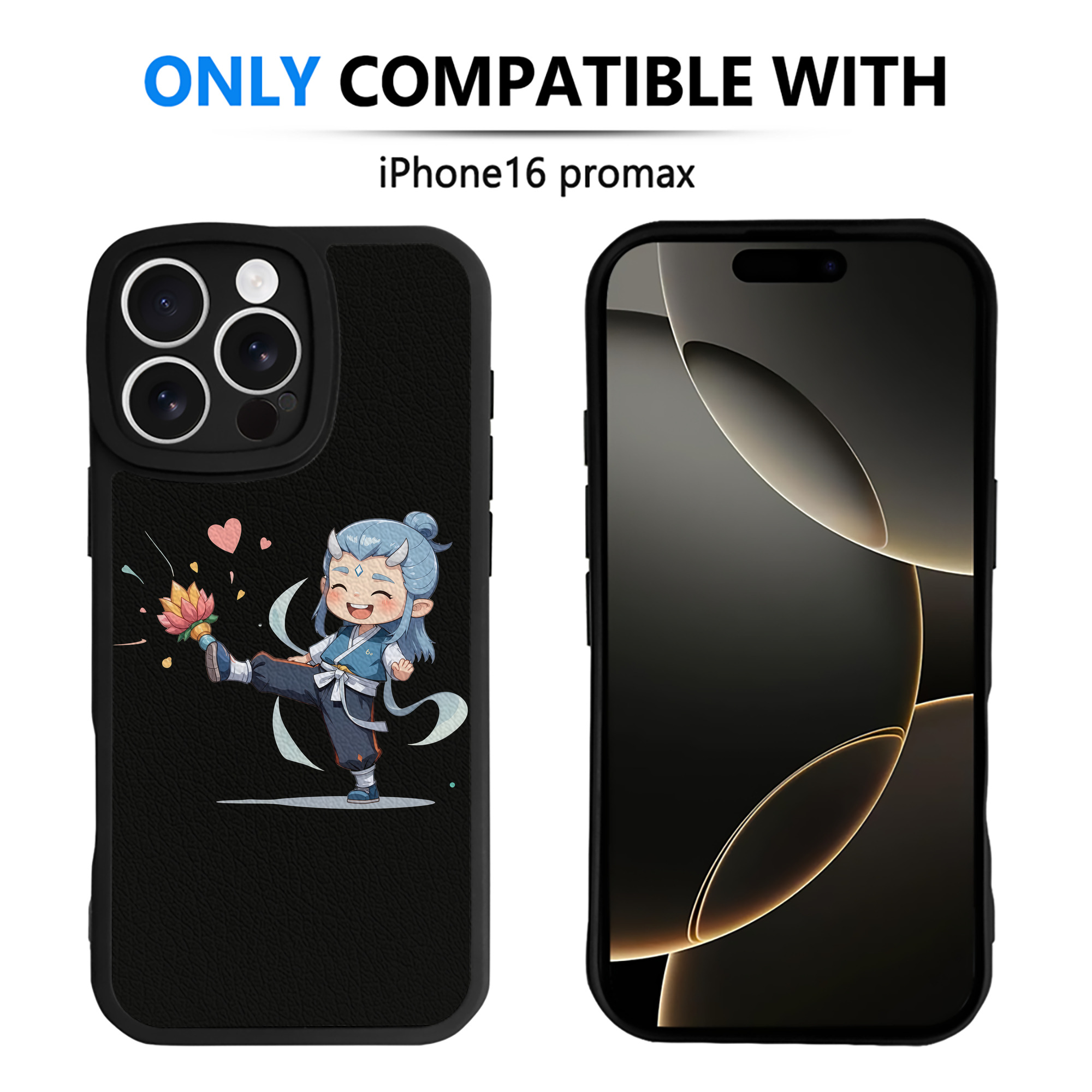 （画像用） Ne Zha 2 ナタ 魔童の大暴れ 【iPhone 16シリーズ対応】シリコンスマホケース（レザー調） 材質：シリコン
